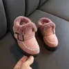 Stivali Ragazze Stivaletti 2022 Nuovo Inverno Pelle Scamosciata Stivali da neve per bambini Bambini Cinturino alla caviglia Fibbia Bambino Bellezza Ragazza Stivali D06274 L0828