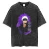 T-shirts pour hommes Anime Jujutsu Kaisen T-shirt Vintage T-shirt lavé Gojo Satoru T-shirt imprimé graphique 100% coton été rétro t-shirts à manches courtes 230828