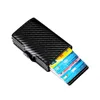 Card Holders Double Layer Large High Capacity Can Fit 10 Cards Carbon Fiber Holder RFID Anti-theft Blocking ID Credit Wallet With Hasp