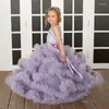 Vestidos de menina vestido de casamento infantil sem mangas desempenho renda aniversário pengpeng princesa bolo estilo longo