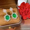 Dangle Earrings LR Jewelry Solid 18K Gold Nature Green Emerald 7.8ct Gemstones Diamonds Female Drop For Women Fine
