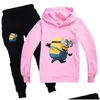 Ensembles de vêtements Automne Hiver Halloween Tenues pour filles Minions Kawaii Enfants Ensemble Coton Noël Thanksgiving Garçons Vêtements 201031 Dr Dhbbs