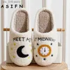 Slippers ASIFN Meet Me At Midnight Slippers Taylor Style Gezellig Comfortabel Geborduurde Slippers Zacht TS Swifties Music Tour Huisschoenen T230824