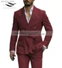 2023 New Mens Blazer Luxery Designerstyle Western Tailored Suit Lapel Belt Tuxedo Gentleman Texture Solid Color Unique Design Q230828