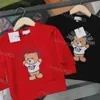 Dzieci bluzy dla chłopców Dziewczyny Nowe bluzy luźne mody listu fala drukowana streetwear hiphop topy dzieci swobodne bluza dziecięce ubranie na czerwono czarne 23