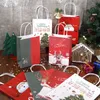 Buon Natale Regalo Involucro di carta Borsa Natale Babbo Natale Regalo Sacchetto di imballaggio Capodanno Regali per bambini Decorazione Fiocco di neve Sacchetti di caramelle TH0180