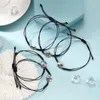 Link Armbänder Sport Stil Armband Fußball Geflochtenes Armband Für Frauen Männer Mode Schwarz Seil Handgemachte Einstellbare Freundschaft Schmuck