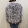 Womens Jackets Winter Fashion Ostrich Feather Coat Longsleeve Ladies Nightclub 100% Natural Fur Coats V Neck Turkey 230828
