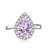 Designer Liebesring Neue leichte Luxuswassertropfen Moissanit Ring Ins Amethyst Diamond Ring als Geschenk für Freundin