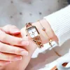 Relojes de pulsera Reloj de lujo para mujer Pulsera única elegante para mujer Reloj de pulsera de moda de marca original Banda de acero inoxidable