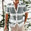 Maglioni da uomo Camicia da lavoro a maglia da uomo Multi colori Risvolto superiore Classico cardigan estivo da esterno a righe Abbigliamento streetwear