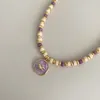 Naszyjniki wiszące ręcznie robione kamień naturalny fioletowe miki białe koraliki Naszyjnik dla kobiet letnie przyjęcie biżuterii unikalny projekt