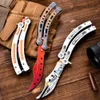 Öva fjärilskniv Rostfritt stål Dull Blad Butterfly Knives EDC Outdoor Tools Camping Knives