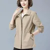 Kvinnorjackor 2023 Spring Autumn Women Jacket Fashion Fick Zipper Causal Long Sleeve Windbreaker Kvinnlig ytterkläder