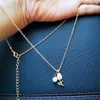 Pendant Necklaces Vintage Elegant Tulip Necklace For Women Rose Crystal Zircon Tassel Clavicle Chain Choker Party Wedding Jewelry Gifts