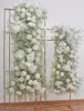 Fiori decorativi Luxury Baby Breath Gypsophila Rose Flower Row Disposizione Sfondo di nozze Decor Eventi floreali artificiali per feste