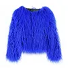 Womens Fur Faux womens fur coat Colorful Furry Pink lamb wool faux female Shaggy sheepskin winter artificial jacket 230828