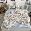 Yatak Setleri Sevimli Çilek Seti Erkek Kızlar Çift Boyut Keten Yorgan Kapak Düz Sayfa Yastık Kılıfı Çocuklar Yetişkin Ev Tekstil