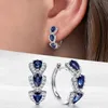 Boucles d'oreilles Klein Blue – boucles d'oreilles en Zircon pour femmes, Vintage, en cristal scintillant, à la mode, bijoux de luxe, bijoux de mariage, nouvelle collection