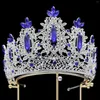 Hårklipp diezi 2023 Barock vintage silverfärg Crystal Tiara Crown Girls Wedding Party Bridal Dress Smycken Tillbehör