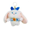 Keychains 14cm Kawaii Mini Cute Big Ear Sunflower Plush Keychain Toys Soft Cotton Key Chain Toy For Girls And Kids