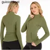 lus 23ss Fitness-Damen-Yoga-Outfit, Sportjacke, Stehkragen, halber Reißverschluss, langärmlig, eng, Yoga-Shirt, Fitnessstudio, Daumen, Athtic-Mantel, Fitnessstudio-Kleidung lu-01 Hoodie