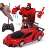 Electric/RC Animals 24cm 118 RC Car Gest Sensing Transformation Car Robot Deformation Batteri Electric RemoteControlled Toys Cars for Boys D01 X0828