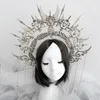 Gothic Halo Crown Lolita Tiara Crown Headband DIY Material Package Halloween Vintage Sun Goddess Baroque Halo Headpiece Parts