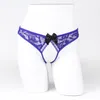 رجال G Mens Mens Sissy Sissy Thongs Floral Lace Bowknot G-String See-it-back jocktrap sevidn prixbes males males