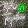 Better Together Heart Trendy LED Neon Sign Designs as Bride to Be Wedding Party Gifts for Lovers Love Shape Neon Signs HKD230825