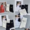 Herrensocken Designer für Männer Frauen Baumwolle Atmungsaktive Socke mit Leder Metall Logo Stück Drop Lieferung Bekleidung Unterwäsche Herren Dhgth