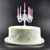 1Set Dollhouse Miniature Candles and Candlestick Birthday Party Cake Candle Holders Toppers For Dollhouse Decals New~ HKD230825