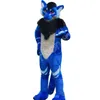 Costume de mascotte Husky Fox bleu, Costume de marche pour Halloween, Costume de grand événement, robe de soirée, vêtements de carnaval