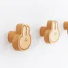 Wooden Animal Hook Home Cartoon Rabbit Wood Hooks Wall Key Towel Hanger Wardrobe Door Handle Kitchen Decora Hook LX6071