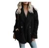 Womens Fur Faux Inverno Grosso Quente Teddy Casaco Mulher Lapela Manga Longa Fofo Peludo Falso Casacos Feminino Botão Bolsos Plus Size Overcoat 230828