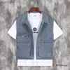 Frühling Sommer Ärmellose Denim Jacke Werkzeug Weste Männer Lose Jeans Weste Koreanische Mode Jugend Cargo Mantel Multi-tasche Blau HKD230828