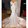 Элегантные свадебные платья принцессы-русалки 2023 года с открытыми плечами и длинными рукавами, кружевные платья Vestidos De Noiva, свадебное платье на заказ 328 328