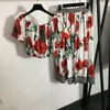 Eleganta blommor kvinnor toppar kjol byxor hög midja veckad kjol sexig stropplös topps retro stil blus halva kjol byxor set