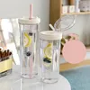 Water Bottles 700Ml High Aesthetic Liner Students Female Straw Cup Drop-Proof Heat-Resistant Portable Tea Summer Large-Capacity Cups