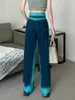 Dżinsy damskie 2023 Chic Gradient Contrast Vintage Rapted Worble Wheer Noce Design High talia Y2K Sreetwear żeńskie dżinsowe spodnie