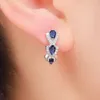 Örhängen Klein Blue New Women's Zircon Earrings Designer Vintage Sparkling Crystal Earrings Fashion Luxury Jewelry Wedding Jewelry