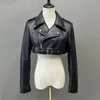 Womens Leather Faux Spring Autumn Jacket Lady Fashion Moto Crop Y2K Women Short Coat Genuine Sheepskin FG5539 230828