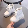 Boots New Spring and Autumn Children's Boots and Girls Soft Sole على slip zipper Fashion Single Boot Baby Walking Shoes L0828