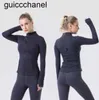 Nouveaux leggings de train de yoga pour femmes 23ss lus sports gym wear fitness yoga définir tenue veste de sport demi-fermeture éclair à manches longues sweat à capuche pour femme manteau athlétique