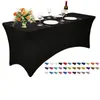 Toalha de mesa de cor sólida spandex toalha de mesa para banquete de festa de casamento 4ft 6ft 8ft capa de tecido elástico personalizado 230828