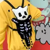 School Bags Skull Plush Backpack Gothic Water Bottle Bag Goth Doll Female Winter Furry Shape Skeleton Birthday Gift 230826