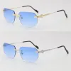 Senaste modemänramar Sunshade Glasses Head Composite Metal Rimless Optical Frame Classic Rectangle Square Lyxig glasögon för kvinnors glasögon