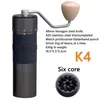 Moedores de café manuais Kingrinder K4 K6 Moedor de café manual moinho portátil 420 aço inoxidável 48mm chapeamento inoxidável rebarba 230828