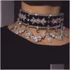 Smycken Fashion Crystal Rhinestone Choker Halsband Kvinnor Prom Veet krage för brudens gåva Drop Delivery Party Evenemang Tillbehör OTRRE