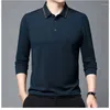 Men's Polos 2023 Spring And Autumn Long Sleeve T-shirt Casual Polo Fashion Street Clothing British Young Style Formal Tops